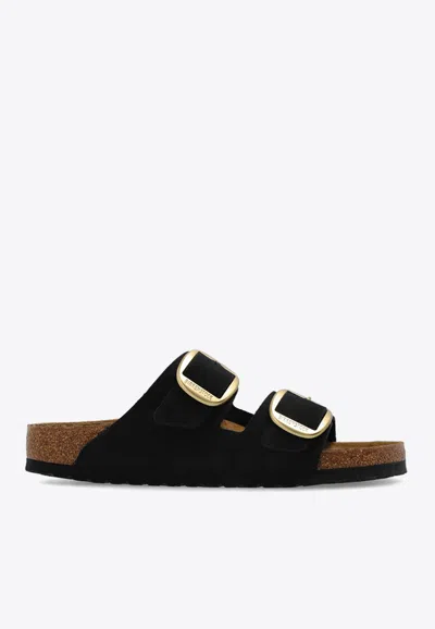 BIRKENSTOCK ARIZONA BIG BUCKLE LEATHER SLIDES