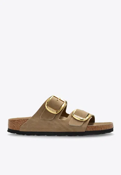 Birkenstock Arizona Big Buckle Leather Slides In Brown