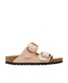Birkenstock Open-toe Slip-on Buckled Leather Sandals In Nude