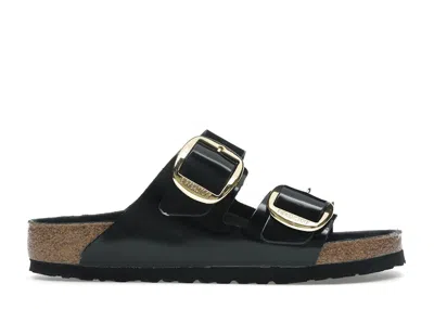 Pre-owned Birkenstock Arizona Big Buckle Natural Leather Patent (women's) Sneakers In Black/gold
