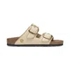 Birkenstock Arizona Hammered Big Buckle Slide Sandal In Neutral