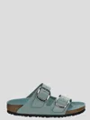 Birkenstock Arizona Big Buckle High Shine Surf Green Two Bar Mules Siz In No-color