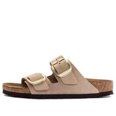Birkenstock Arizona Big Buckle Nubuck Leather Narrow Fit Sandals 'sandcastle'