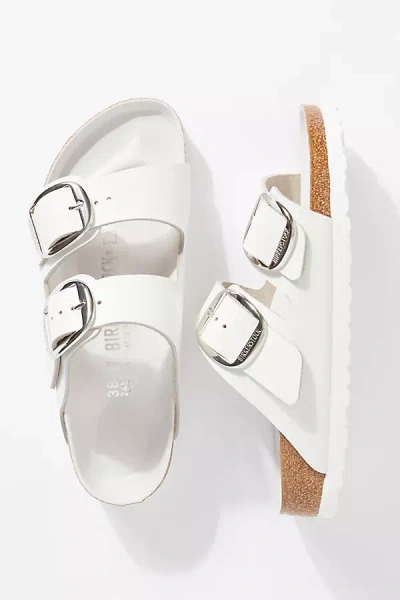 Birkenstock Arizona Big Buckle Leather Sandals In White