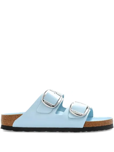 Birkenstock Arizona Big Buckle Patent Leather Sandals In Blue