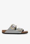 Birkenstock Arizona Big Buckle High Shine Sandals Stone Coin In Gray