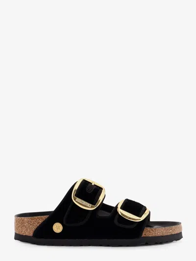 Birkenstock Arizona Big Buckle Piping Rivet Logo Sandals In Black