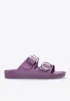 Birkenstock Arizona Big Buckle Rubber Slides In Purple
