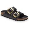 Birkenstock Arizona Big Buckle Narrow Leather Sandal In Black