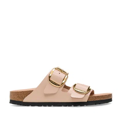 Birkenstock Arizona Big Buckle Sandal With Two Bands In Beige Patent Leather In Neutrals