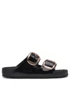 Birkenstock Slide Arizona Big Buckle In Shiny Black Leather