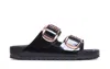 Birkenstock Arizona Big Buckle Slide In Shiny Leather In Black