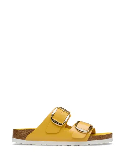 Birkenstock Ochre Arizona Natural Leather Slide Sandal In Animal Print