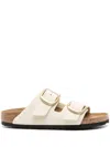 Birkenstock Arizona Big Buckle Leather Slides With Buckle In Neutrals