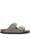 Birkenstock Arizona Big Buckle High Shine Hammered Sandals Faded Purple In Purple
