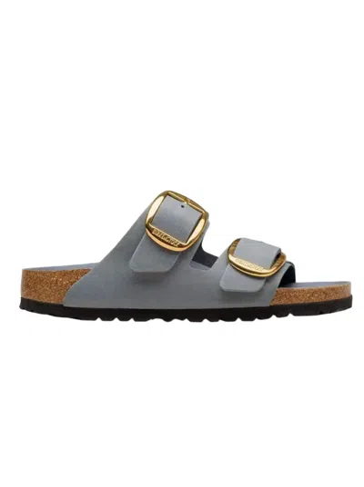 Birkenstock Arizona Big Buckle Sandals With Oiled Nubuck Finish In Gray