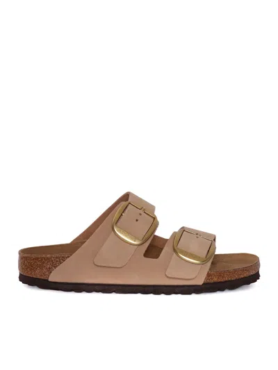 Birkenstock Arizona Big Buckle Sandcastle, Nubuck Leather, S In Neutral