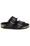 Birkenstock Arizona Big Buckle Narrow Leather Sandal In Black