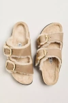 Birkenstock Arizona Big Buckle Shearling Sandals In Brown