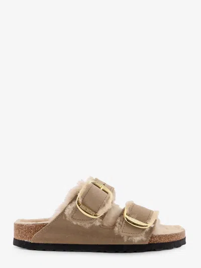 Birkenstock Arizona Big Buckle Shearling Sandals In Neutral
