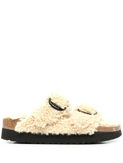 Birkenstock Arizona Big Buckle Shearling Slides In 中性色