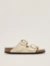 Birkenstock Arizona Big Buckle Shine Ecru Sandal In Sand