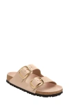 Birkenstock Open-toe Slip-on Buckled Leather Sandals In New Beige