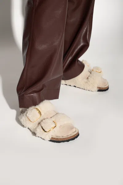 Birkenstock ‘arizona Big Buckle' Slides In Cream