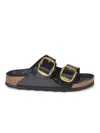 Birkenstock Arizona Big Buckle Narrow Leather Sandal In Black