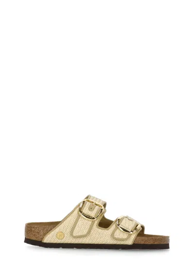Birkenstock Arizona Big Buckle Slippers In Gold