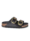 Birkenstock Arizona Big Buckle Narrow Leather Sandal In Black