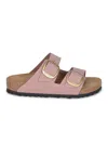 Birkenstock Arizona Big Buckle Nubuck Womens Sandals In Pink
