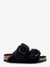 Birkenstock Arizona Big Buckle Teddy Sandals In Black