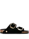 Birkenstock Arizona Big Buckle Piping Rivet Logo Sandals In Black