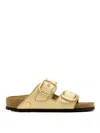 Birkenstock Arizona Hammered Big Buckle Slide Sandal In White
