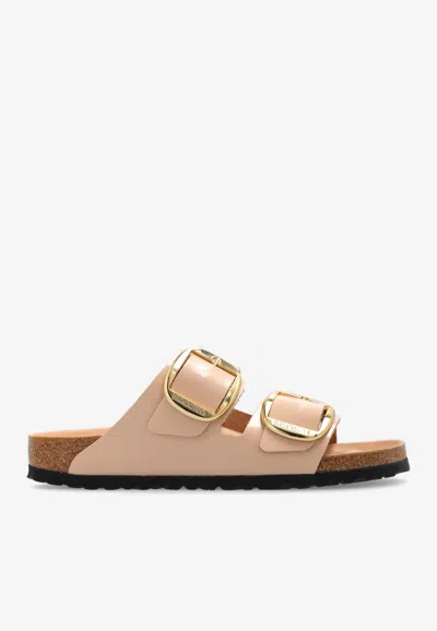 Birkenstock Arizona Big-buckle Leather Slides In Nude