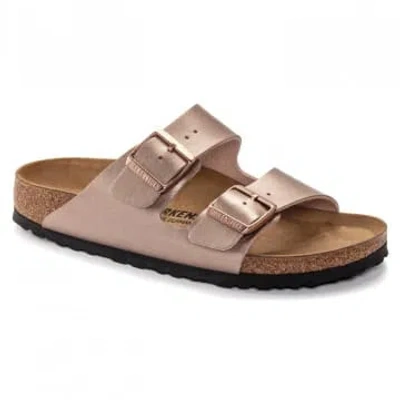 Birkenstock Birko-flor Leather Slides In Copper