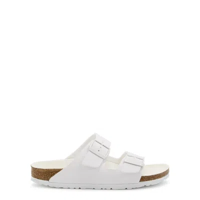 Birkenstock Womens White Arizona Double-strap Patent-leather Flat Sandal