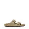 Birkenstock Arizona Suede Dual-buckle Slide Sandals In Brown