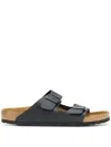 Birkenstock Double-strap Flat Sole Sandals With Open Toe In Black