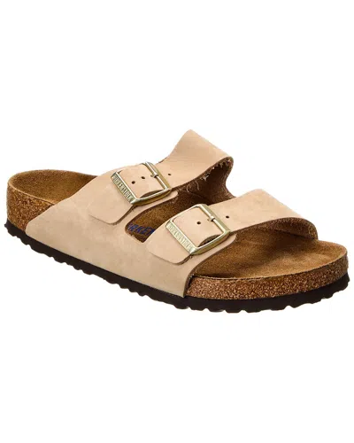 Birkenstock Arizona Woman Sandals Khaki Size 7 Leather In Neutral