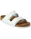 Birkenstock Womens White Leather Sfb Arizona Double-strap Leather Sandals In White