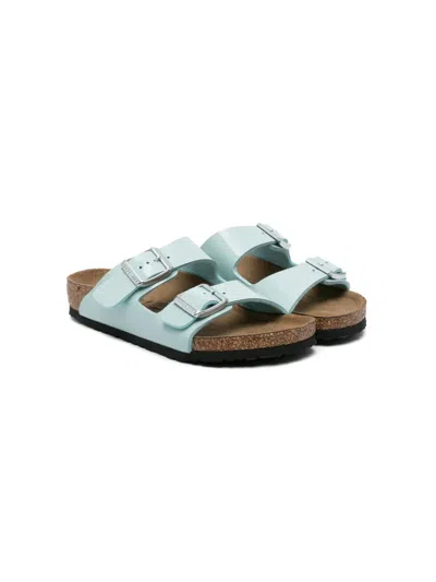 Birkenstock Kids' Arizona Bs Leather Sandals In 绿色