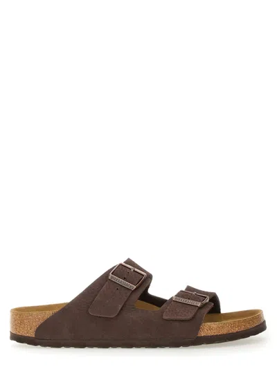 Birkenstock Arizona Bs Leather Slides In Brown