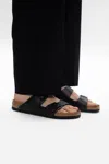 Birkenstock ‘arizona Bs' Leather Slides In Black