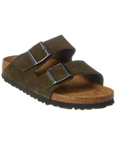 Birkenstock Arizona Bs Narrow Fit Suede Sandal In Green