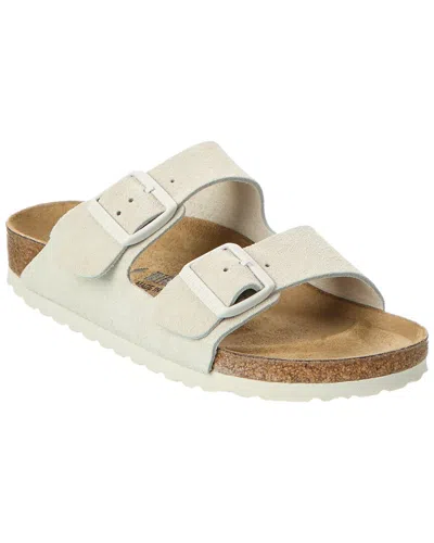 Birkenstock Womens Arizona Big-buckle Two-strap Leather Sandals Ecru Nubuc In Beige