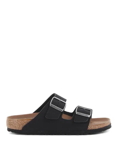 Birkenstock Black Oiled Leather Narrow Big Buckle Arizona Sandals