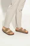 Birkenstock Arizona Waxy Leather Sandals In Beige