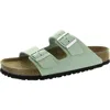 Birkenstock Arizona Bs Womens Buckle Leather Slide Sandals In Pure Sage